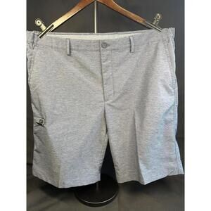 Greg Norman Shorts Mens 38 Gray Stretch Performance Golf Chino Casual Shark Logo